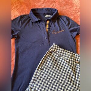 Nike Navy Polo Shirt with Checkered Shorts